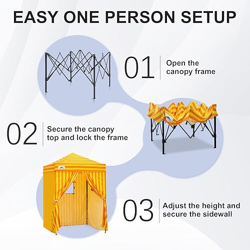 Vista 72 de EAGLE PEAK Flex - Toldo emergente ultra compacto de 4 x 4, refugio solar, vestidor, toldo portátil de privacidad tipo cabana para piscina, sesiones