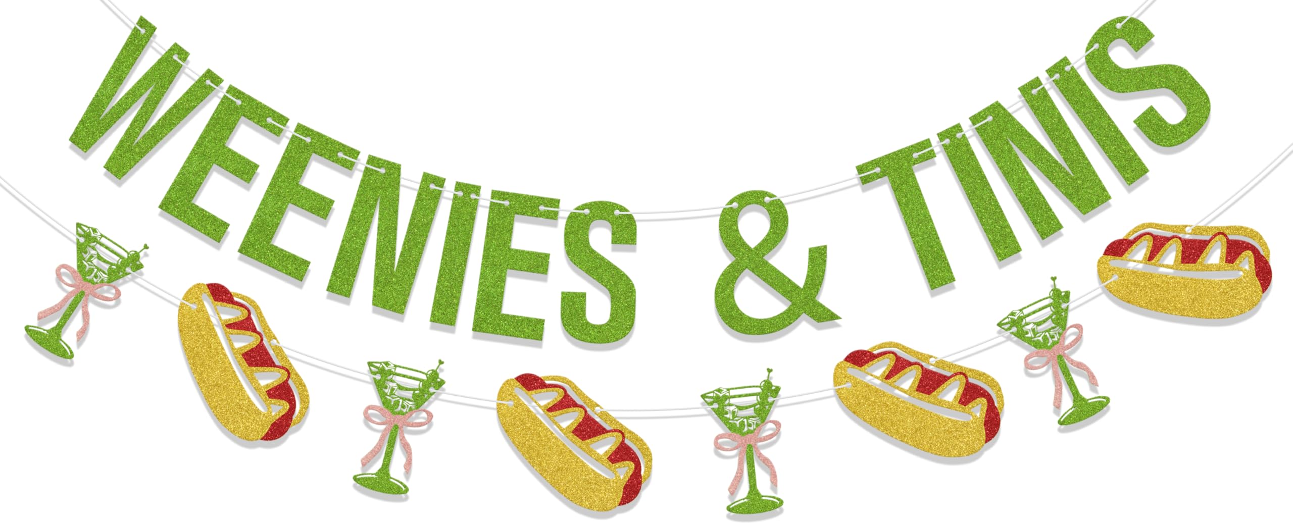 Weenies & Tinis Banner - Martini Party Decorations - Tiny Bit Older Birthday Decorations Green