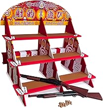 DINETTE Shooting Set, 2 Cork Guns, Includes Cork Balls, Toys, Target Guard, Cardboard, Assembly (Shooting Stand x Cork Gun, Single Item)