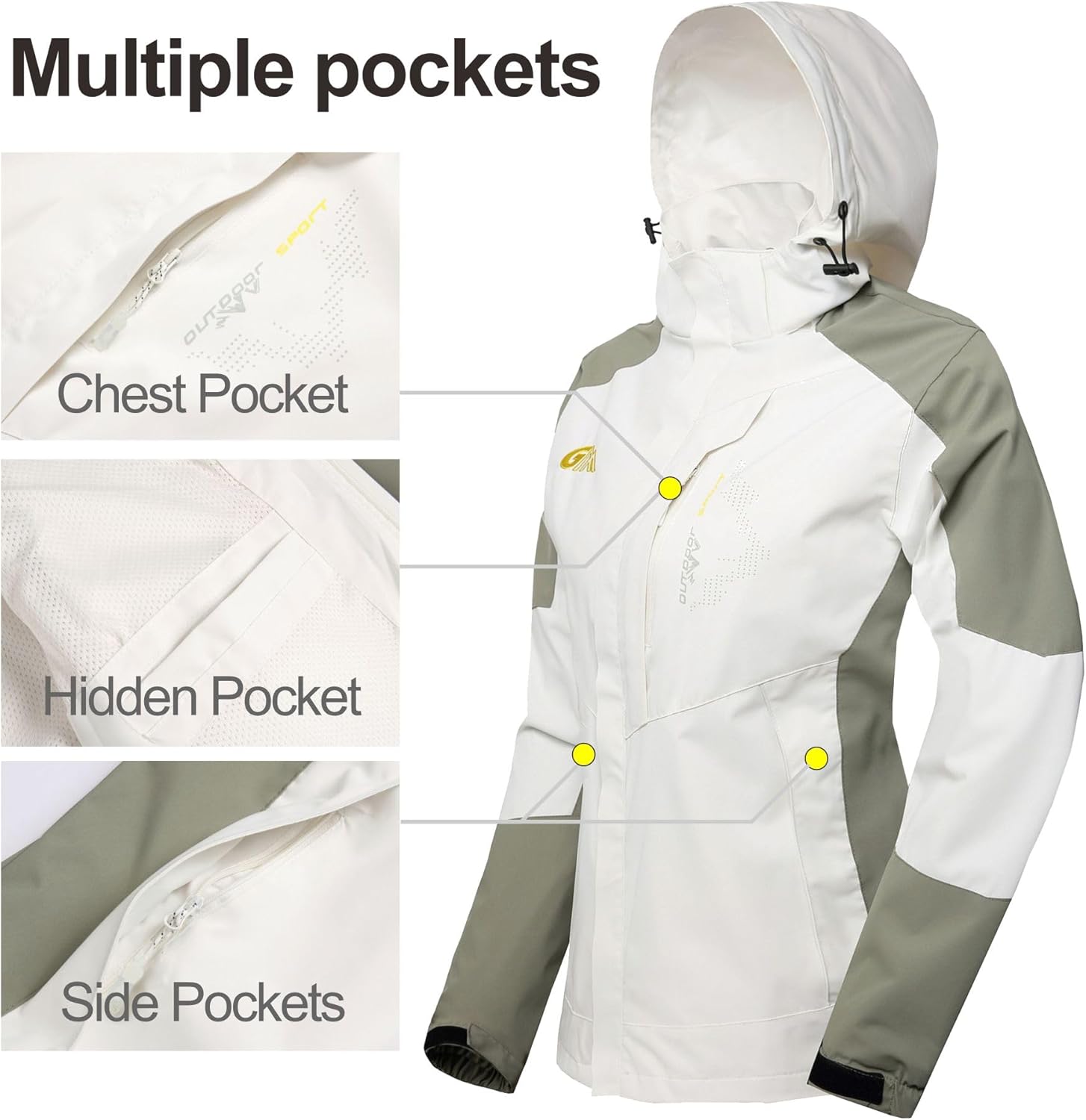 Women's Rain Jackets Waterproof with Hood Lightweight Rain Suit for Women Ladies Rain Coats Outdoor Windbreaker - Image 4