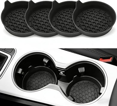 4PCS Car Cup Holder Coasters for Chevrolet Groove 2021-2025, Anti-Slip Silicone Automotive Interior Accessories Cup Mat Deep Cup Design