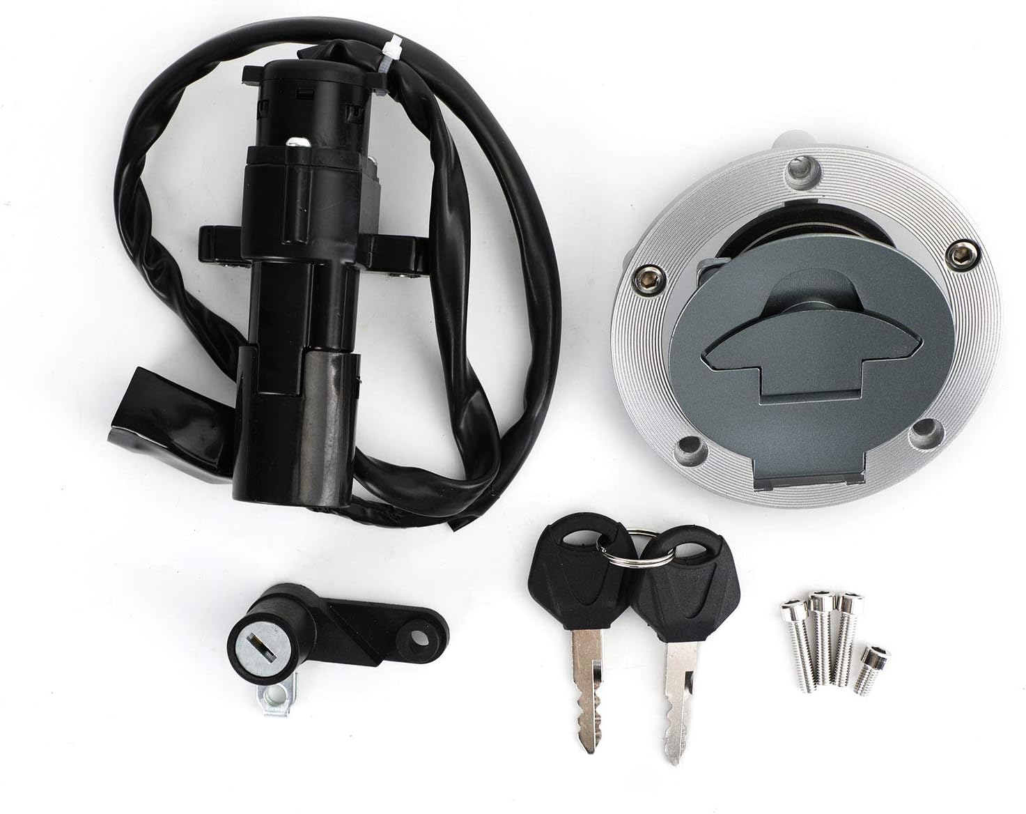 Ignition Switch Toolbox Fuel Gas Cap Seat Lock Set Keys for Yamaha YZF R25 2015-2019, YZF R3 (RH07) 2015-2018, YZF R3 (RH12) 2019 1WD-XH250-00-00