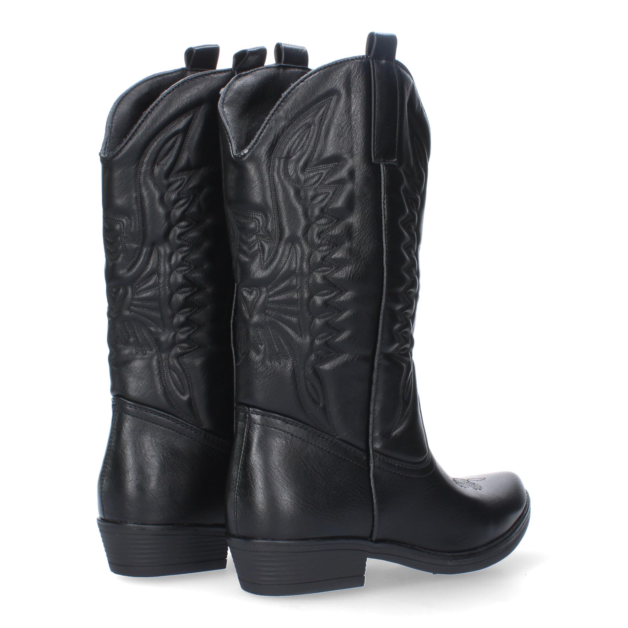 shoes&blues.es Bota de Tacon para Mujer, Comodos, con Bordado, Estilo Cowboy