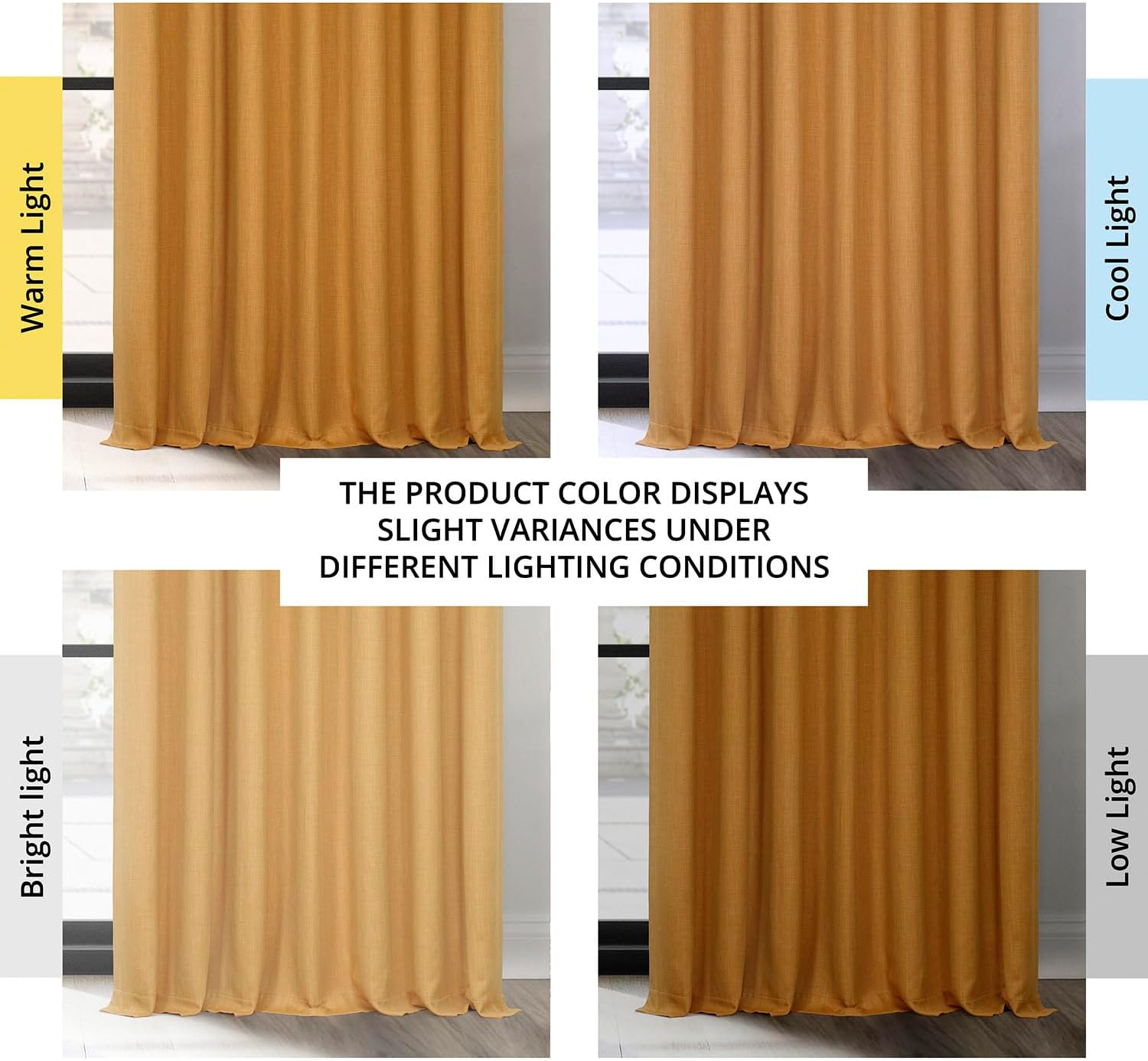 HPD Half Price Drapes - Faux Linen Curtains for Living Room (1 Panel) - 100W X 96L - Extra Wide Textured Room Darkening Curtains for Bedroom 96 Inches Long - Drapes for Home Decor, Dandelion Gold