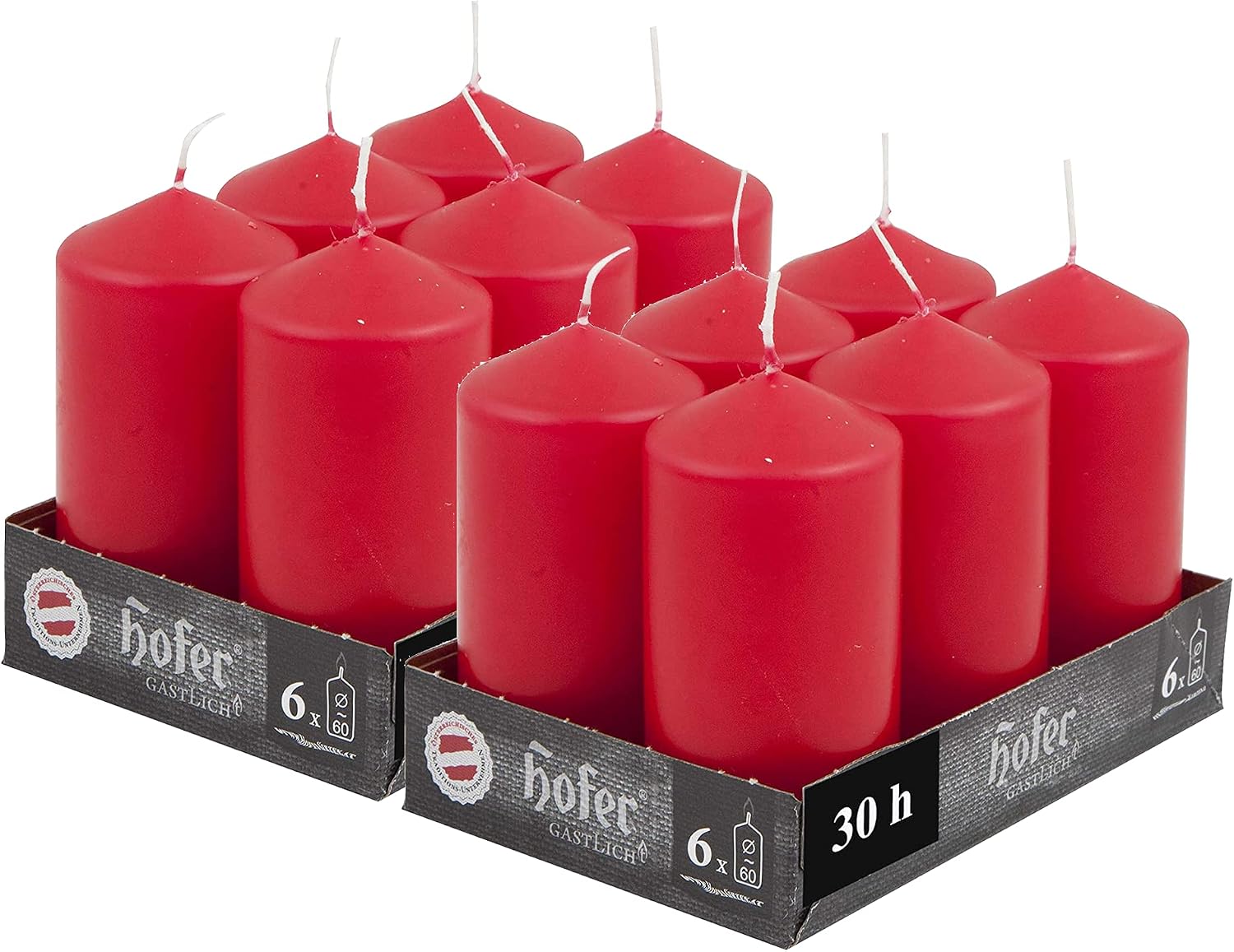Papstar 6 Candele A Colonna Oro Giallo - 60x115 Mm - Durata 24 Ore
