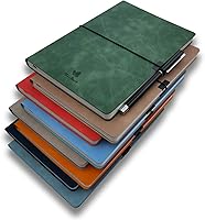 Vista 7 de Cuaderno de tapa blanda, cuadrícula de puntos/puntos, A5, 5.8 x 8.3 pulgadas, piel sintética de alta calidad, papel grueso cremoso, encuadernado