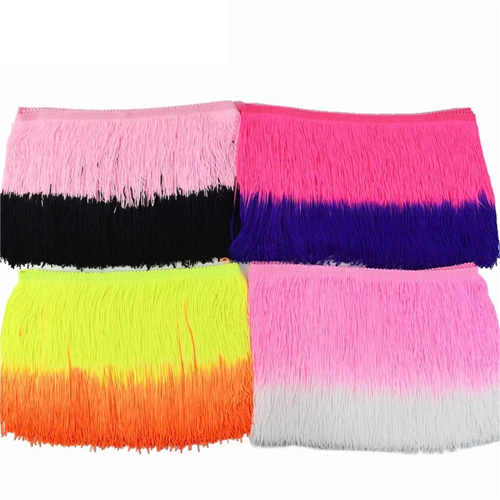 Szeroka koronka z frędzlami, Tassel Fringe Trim Multicolor 20cm Width 1/2/3/5M(Color 7,20cm-5Meters)
