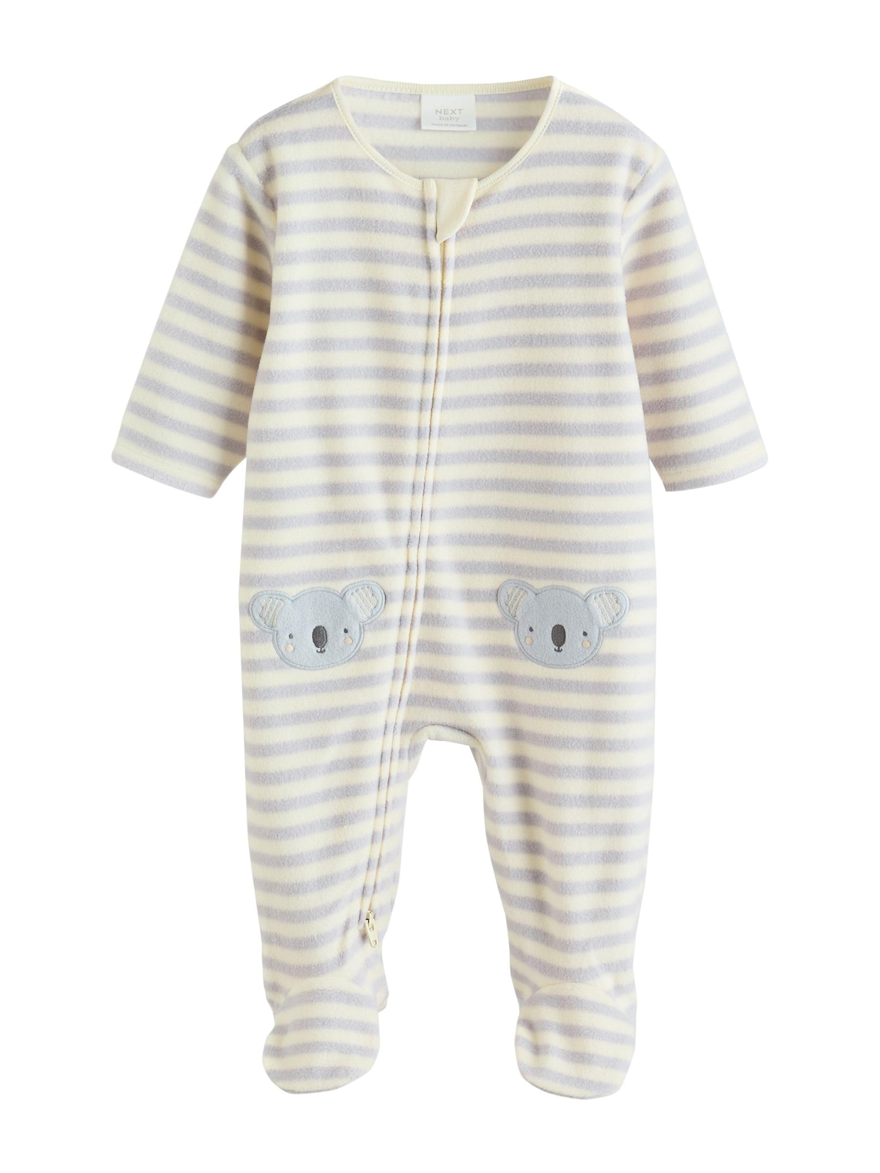 NEXT Bambini Confezione da 2 Tutine per Neonati in Micropile con Zip bidirezionale