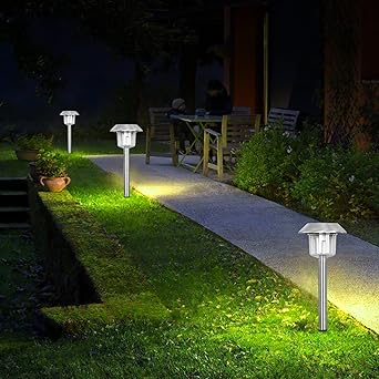 Amazon Co Jp ソーラーガーデンライト 屋外 埋め込み 防水 ソーラーライト 庭園灯 自動点灯 消灯 ライト 太陽光 ガーデニングライト 太陽光エネルギー ガーデンパーク 明るい ソーラーセンサーライト ソーラー充電 金属表面 2パック 二つモード カラーグラデーション