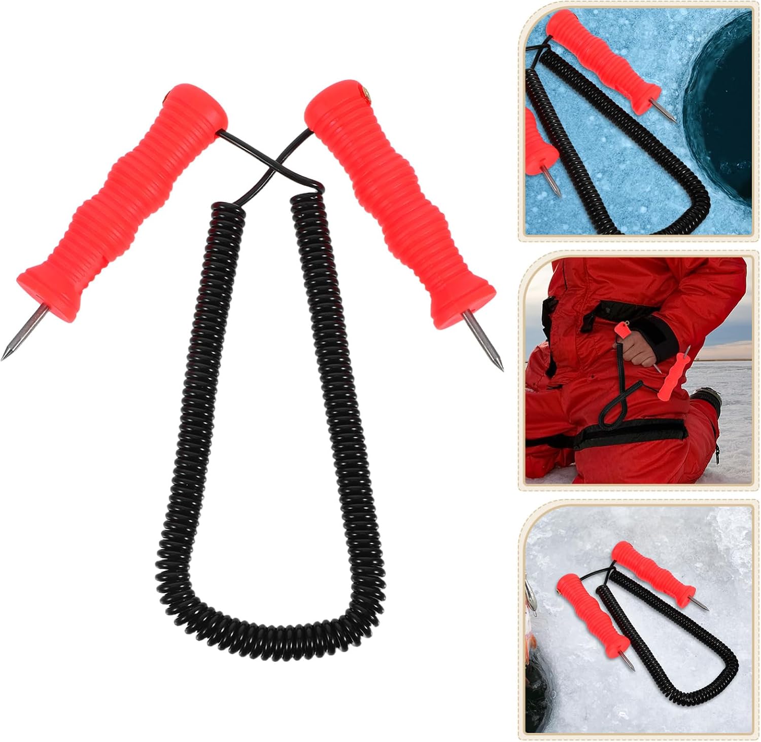 Outdoor Handheld Ice Crushing Tool Orange Strap Multi-Functional for Fishing Activities and Snow Removal and Efficient Breaking Equipment