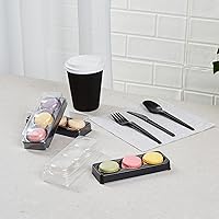 Vista 1 de Restaurantware Shock Safe - Cajas para llevar macarrones de 5.7 x 2.2 x 1.4 pulgadas, 100 cajas de exhibición duraderas, se adaptan a 3 macarons
