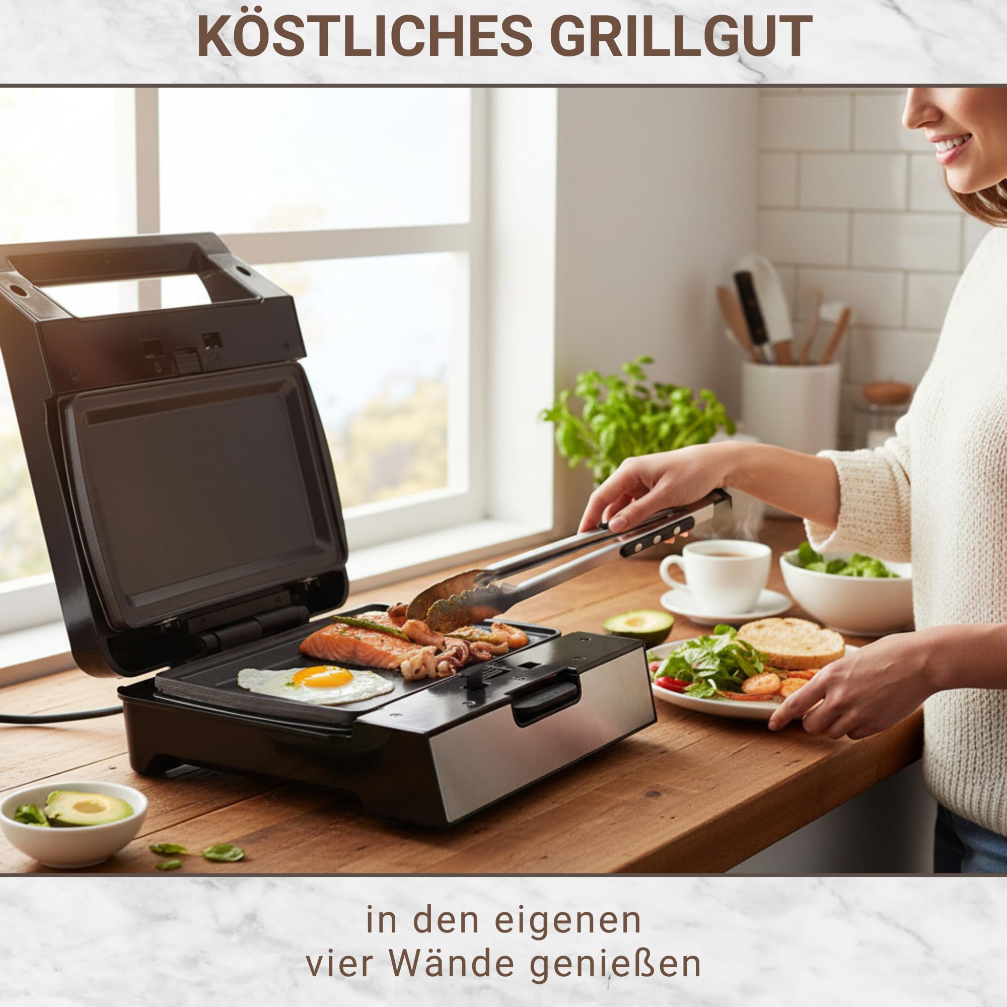 Syntrox Teppanyaki Grill Edelstahl Antihaftbeschichtet Multifunktionsgerät mit Wechselplatten