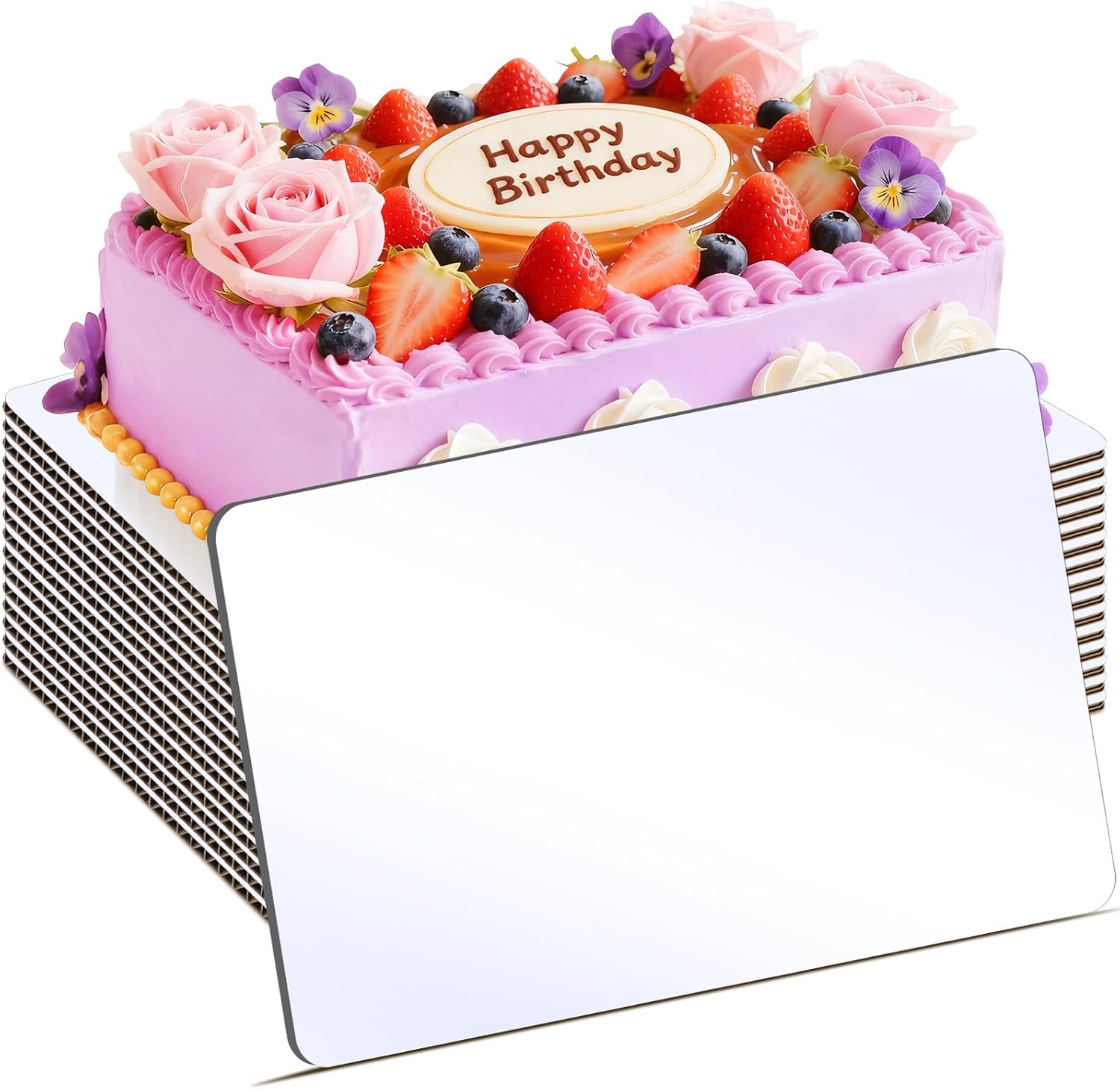 12 Pcs 19x14 Cakes Boards Rectangle White, Quarter Half Sheet Cake Board, Cake Cardboard Rectangle, Greaseproof Sturdy Dessert Base, Disposables Cakes Boards for Desserts, Cupcakes, Pizza, Pies White 19x14 Inch