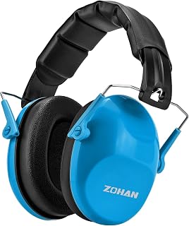 ZOHAN 032 Kids Noise Cancelling Headphones - 25dB NRR Kids Ear Protection, Hearing Protection Safety Ear Muffs for School Monster Truck Fireworks Traveling Studying Concerts Autism - Blue