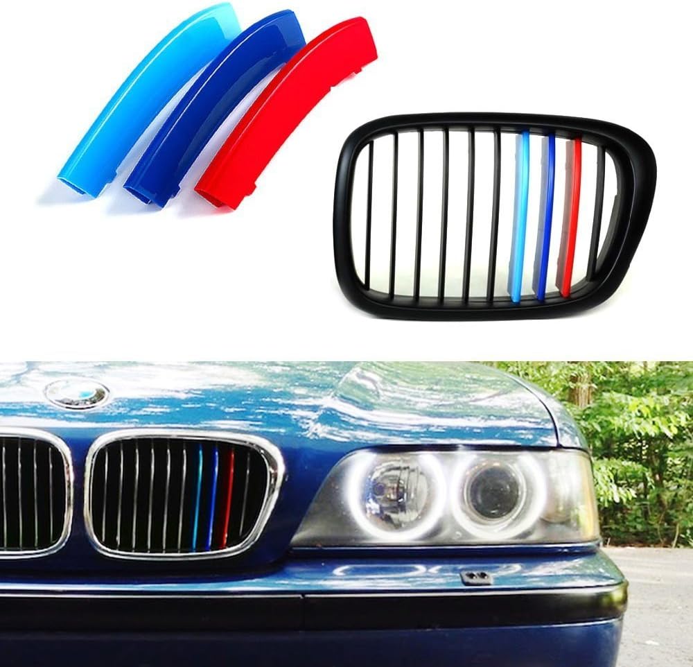 Lanyun 5 series Grille Insert Trims Decorate compatible with BMW 1995-2003 E39 5 Series Kidney Grille 10-Beam