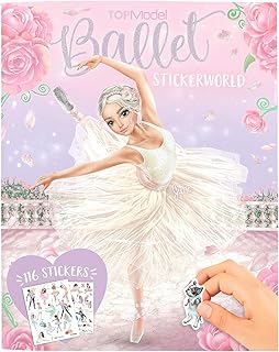 13049 TOPModel Stickerworld Ballet – Sticker Book with 20 Illustrated Background Pages to Personalise Yourself with 3 Double-Sided Stickers
