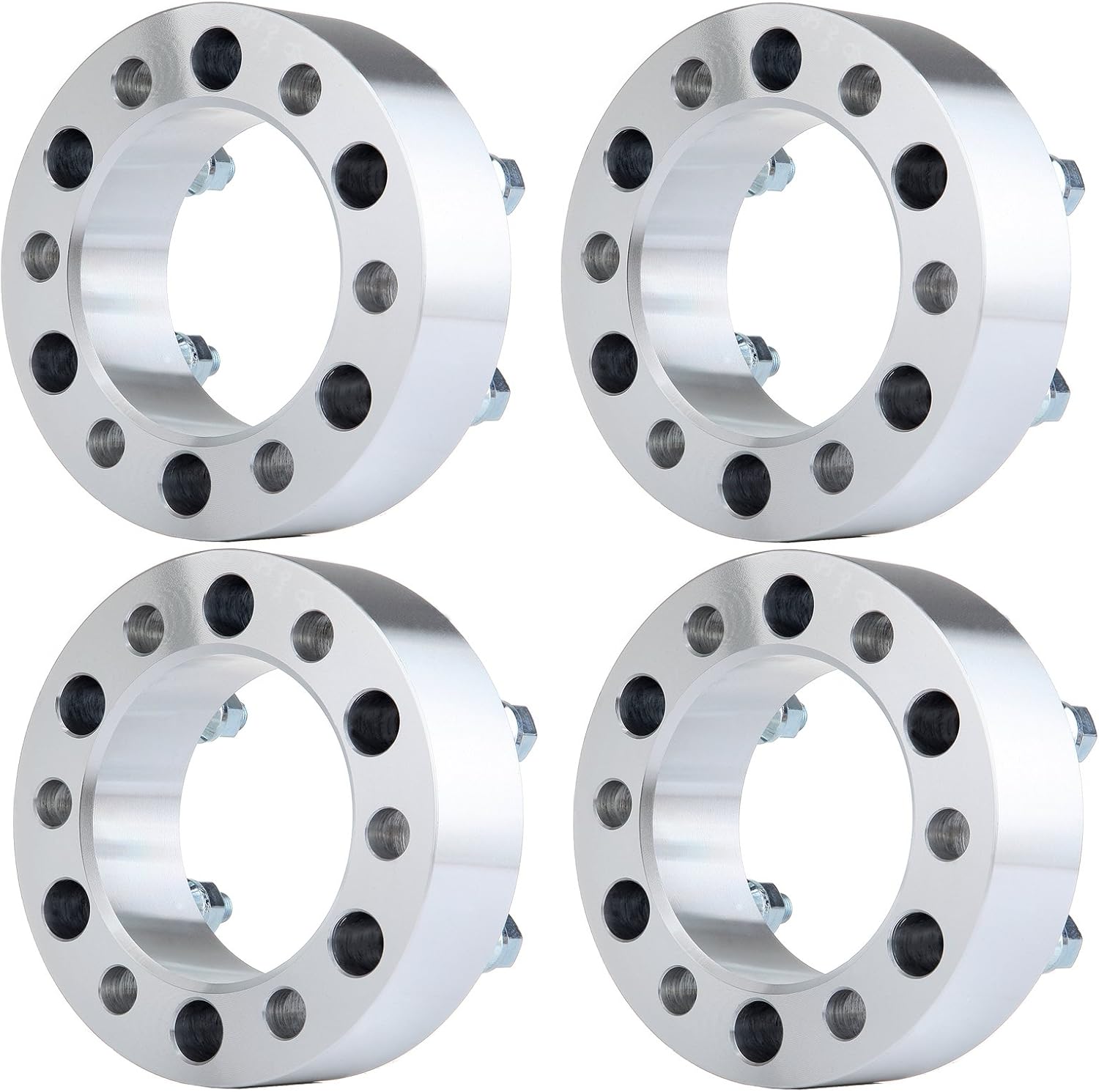Ineedup 4Pcs 2 inch 6x5.5 Wheel Spacers 108mm Center Bore with 12x1.25 Studs Silver 6 Lug Wheel Spacers 50mm Fit for QX56 2004-2010 for Frontier 1998-2004