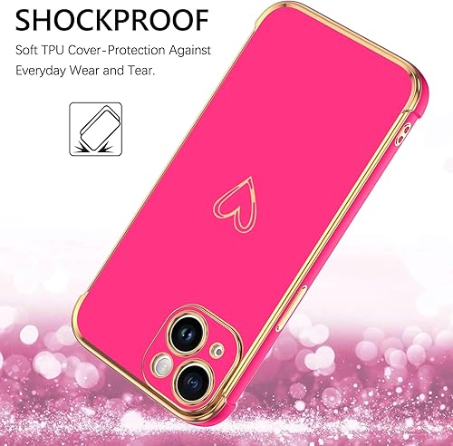 Miniatura 5 de GUAGUA Funda compatible con iPhone 13 de 6.1 pulgadas, delgada, suave TPU con bonito patrón de corazón para mujeres, niñas y hombres, fundas