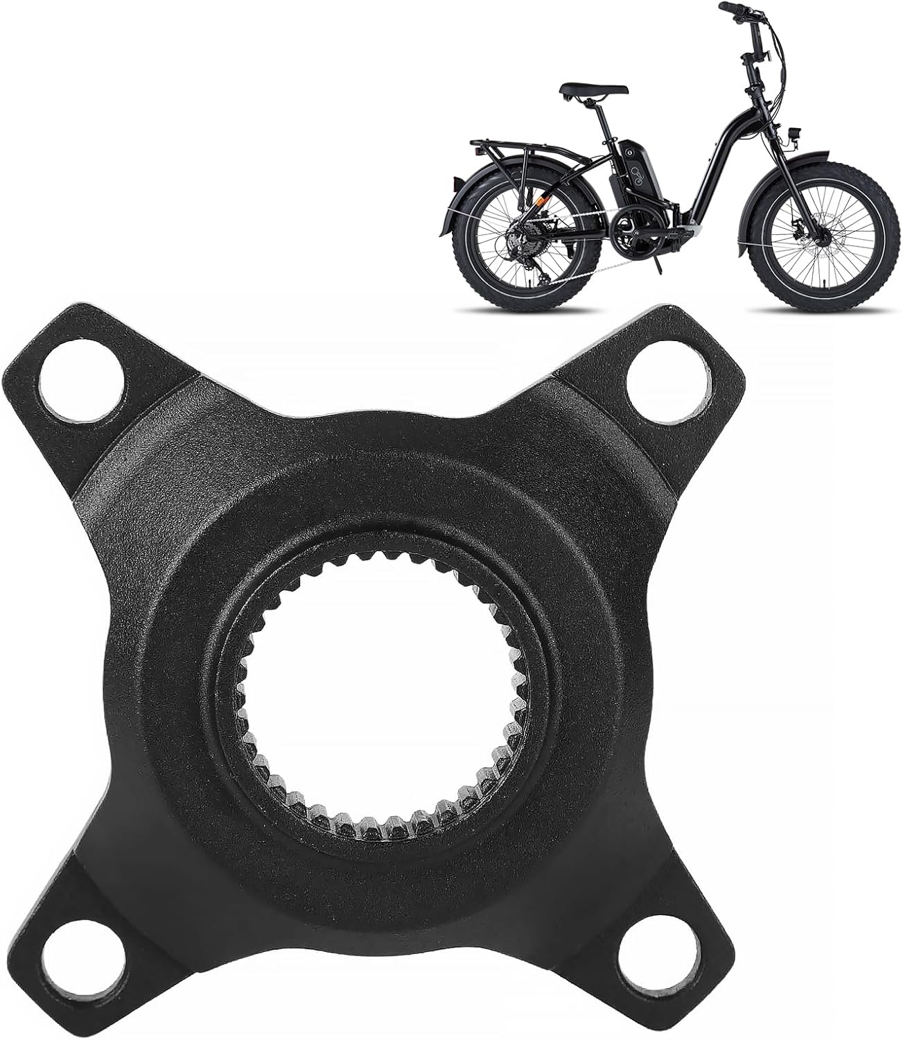 Uxsiya Motor Gear Adapter, Chain Ring Chainrings Spider Adapter 4 Jaw Base Mid Drive Chainring Spider Support for M500 G520 M600 G521 M510