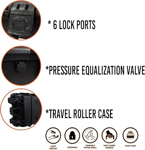 Miniatura 3 de Funda rígida para rifle táctico con rodillo protector de 40 x 15 x 5.5 pulgadas con espuma, Mil-Spec impermeable y a prueba de aplastamiento, dos