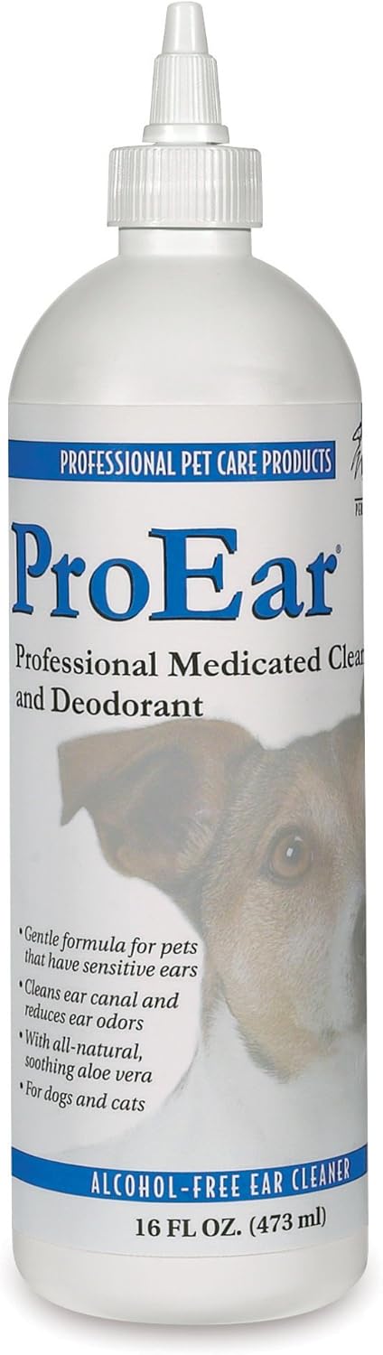 Top Performance ProEar Alcohol-Free Cleaners — Versatile and Effective Solution for Cleaning Dog and Cat Ears, 16 oz. : Pet Ear Care Supplies : Pet Supplies
