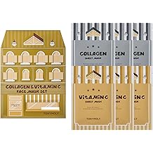 TONYMOLY Mini House of Masks 6-Pack Holiday Skincare Gift Set | Collagen &amp; Vitamin C Korean Sheet Masks | Hydrating, Brightening &amp; Firming Face Masks | Festive Stocking Stuffer for Women