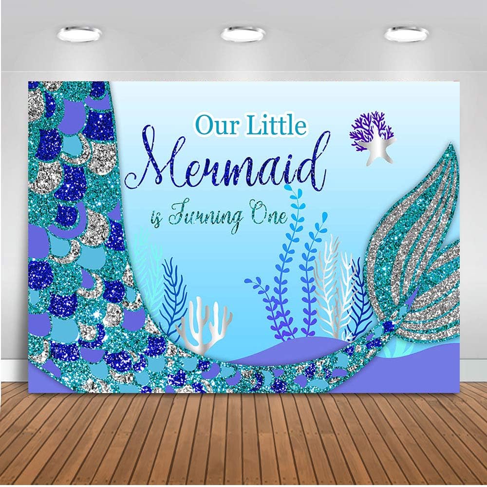 Avezano Little Mermaid Backdrop Newborn Baby Shower Party Decoration Background Under The Sea Backdrops First Birthday Party Supplies