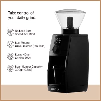 Baratza - Encore ESP Pro Coffee Grinder - Stepless Adjustment, Flow-Control Disk, Anti-Static Technology, Two Dosing Modes - Bean Hopper Capacity 300g, 40mm Conical Burrs - Easy to Clean