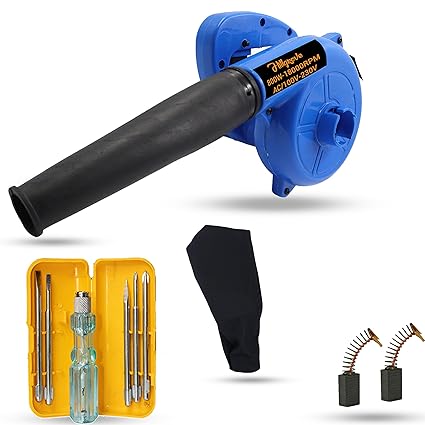 Hillgrove HGCM602M1 800W-18000RPM Electric Air Blower and Suction Dust Cleaner for AC/Computer/Home with Carbon Brushes Air Gun Dust Cleaning Forward Curved Air Blower (Corded Vacuum)