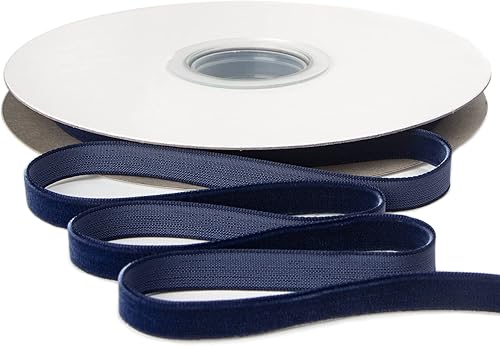 Miniatura 102 de Ribbli Cinta de terciopelo rojo oscuro de poliéster, carrete continuo de 5/8 pulgadas, cinta de Navidad para envolver regalos, ramos florales