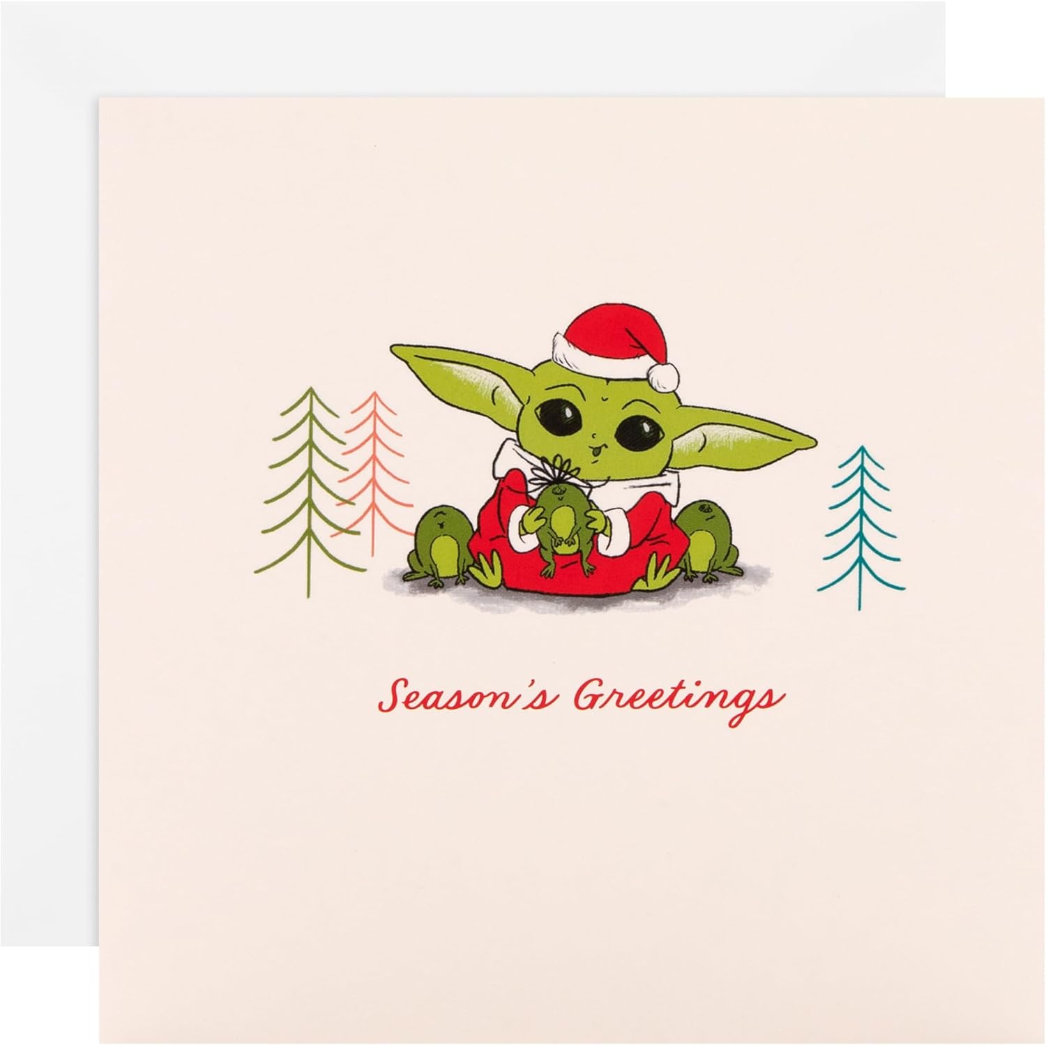 Hallmark Christmas Cards, Grogu & Sorgan Frogs Design, Pack of 10, The Mandalorian, Star Wars, Christmas Card Multipack