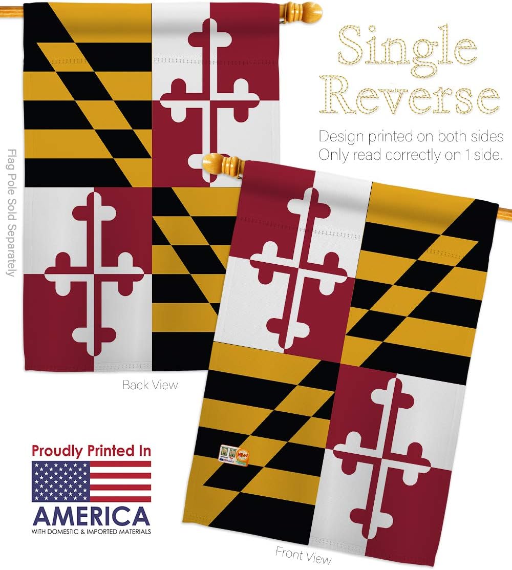 Maryland Garden House Flags Set Americana States USA American Territories Republic Country Particular Area Small Decorative Gift Yard Banner Made In 28 X 40