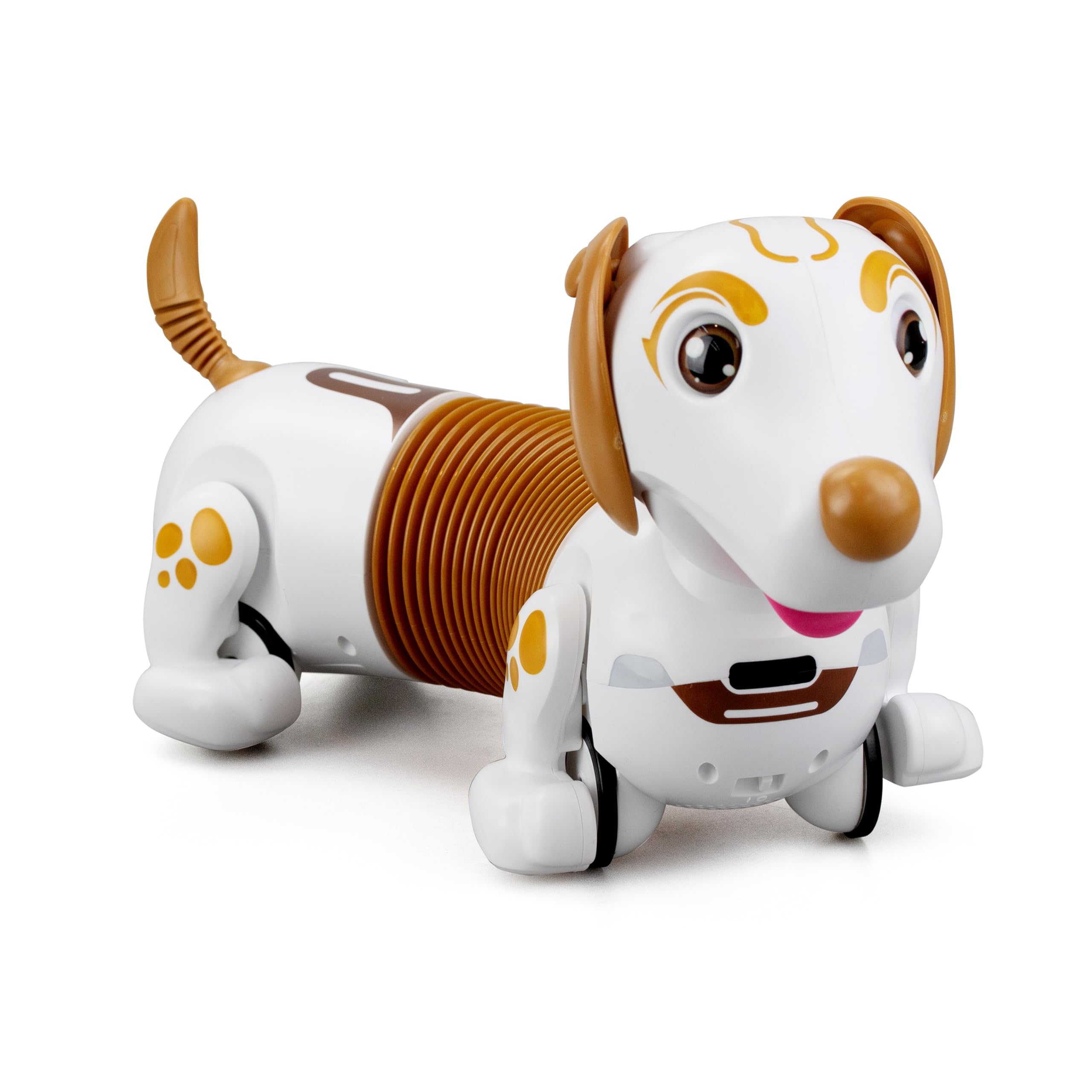 Bizak Robo Dash D Marrón, Perro Interactivo teledirigido y autónomo, Puede Correr detrás de su Pelota, con Efectos Sonoros y Luminosos. Juego Infantil (62008740-2)