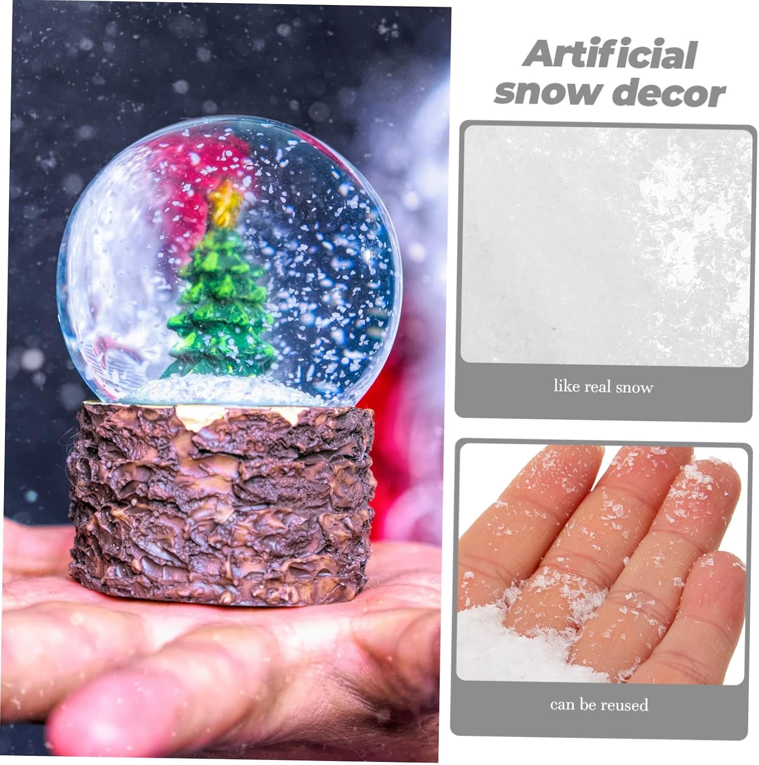 BESTOYARD 1bag Artificial Snow for Christmas Decorations Fake Snow for Crafts Scene Photography Xmas Realistic Snowflakes for Immersive Holiday Atmosphere