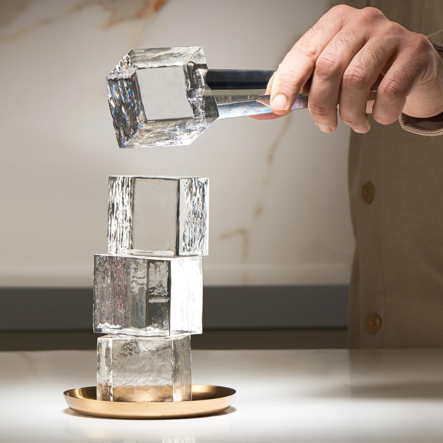 LEMONSODA Crystal Clear Ice Cube Maker Tray - Makes 8 2" Square Ice Cubes Mold for Whiskey, Scotch, and Cocktails - Premium Packaging