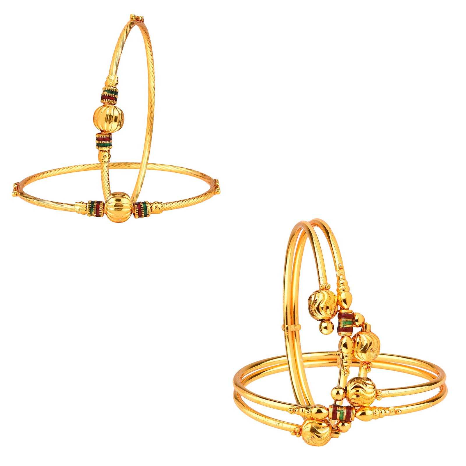 ZENEME Combo Of Royal Style Broad Gold Plated Bangle Set Of 4 For Women & Girls(2.6) (B06VVY8JF9) Amazon Price History, Amazon Price Tracker