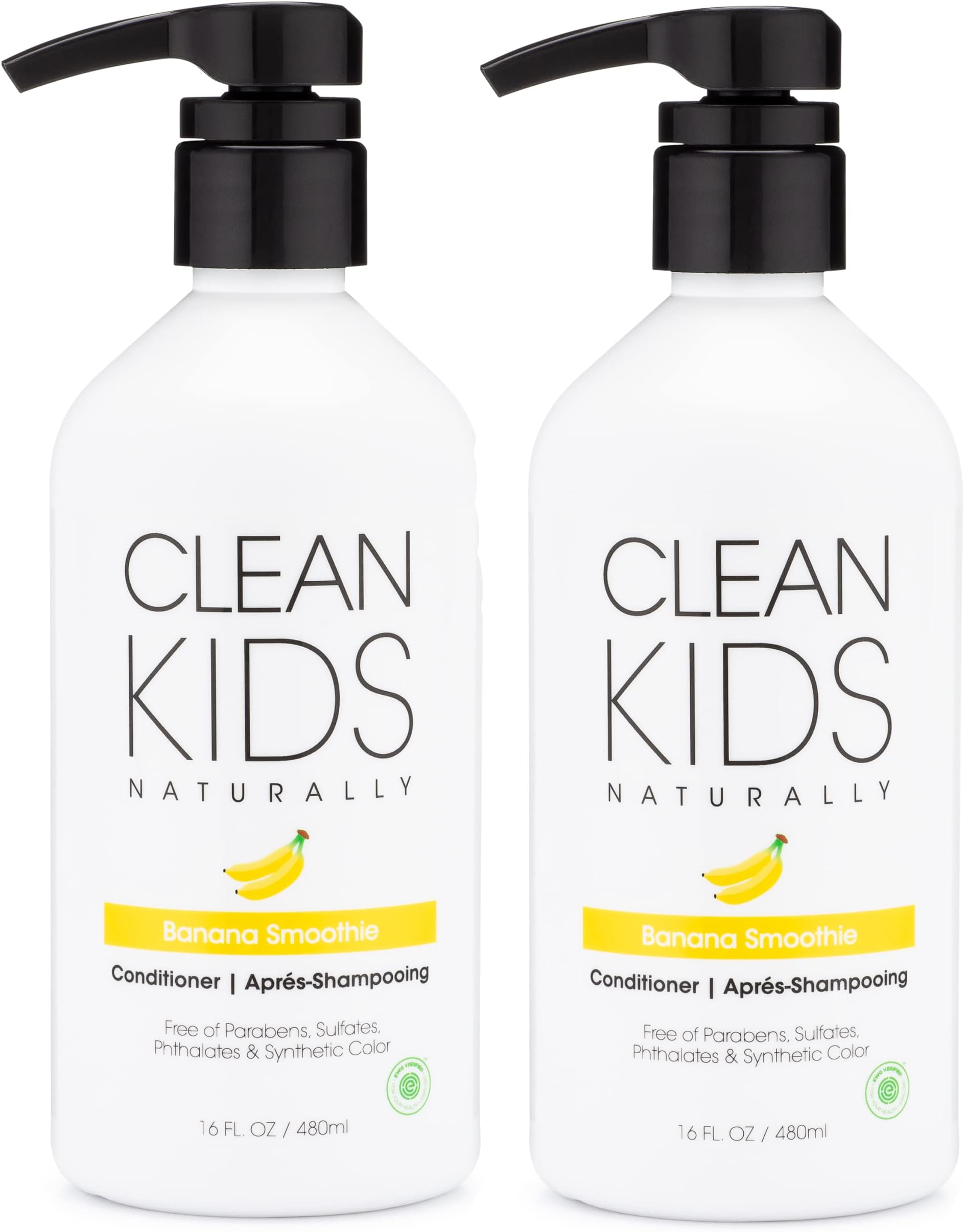 Clean Kids Naturally Conditioner, All-Natural, Vegan, and Cruelty-free, Paraben-Free, EWG Verified, 16 oz (Pack of 2)