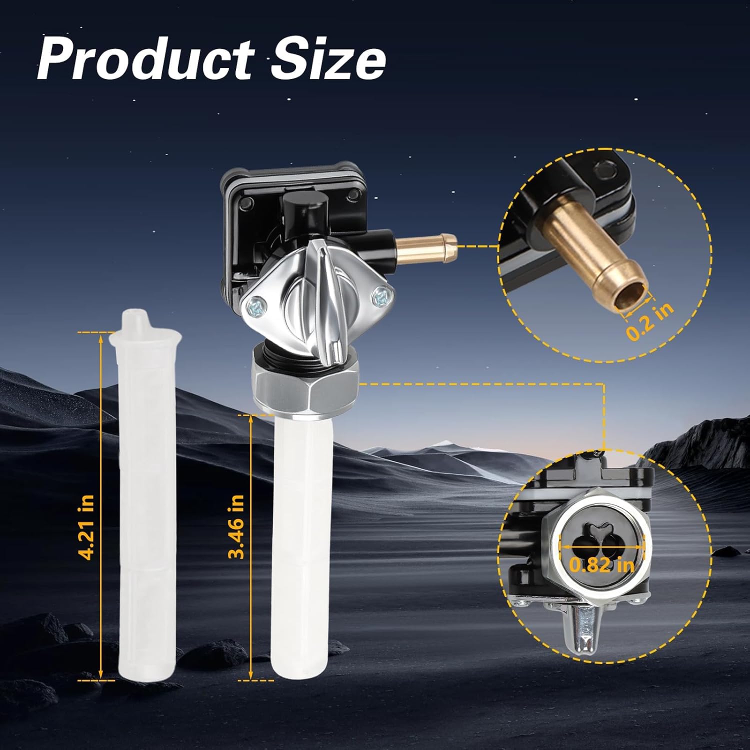 Motorcycle Fuel Valve Petcock with Male Thread Petcock Fuel Shutoff Valve Compatible with Harley FLST FXST FXD FLT 1995-2001 for 1340cc models Replace#: 61338-94D