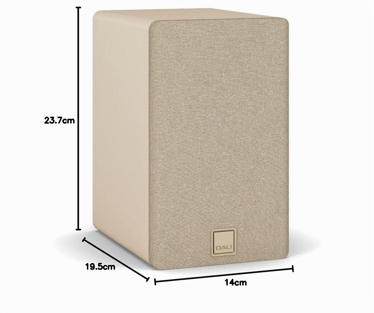 DALI KUPID - Altavoces compactos de alta fidelidad pasivos de alta fidelidad, diseño de 2 vías con woofer de 4.5 pulgadas y tweeter de 1 pulgada, incluye soporte de pared (par), color blanco caramelo