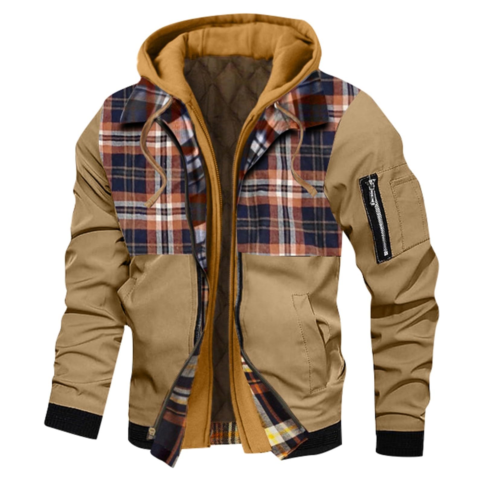 KONG JIMFAN Übergangsjacke Herren Regenjacke Khaki M