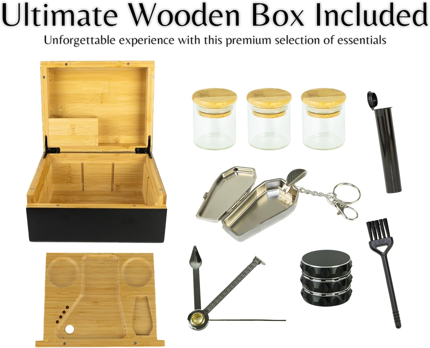 Premium Bamboo Organizer Box with Wooden Tray – Elegant, Durable & Eco-Friendly Storage Solution | Spacious Interior | Ideal for Home, Travel, or Gift Use