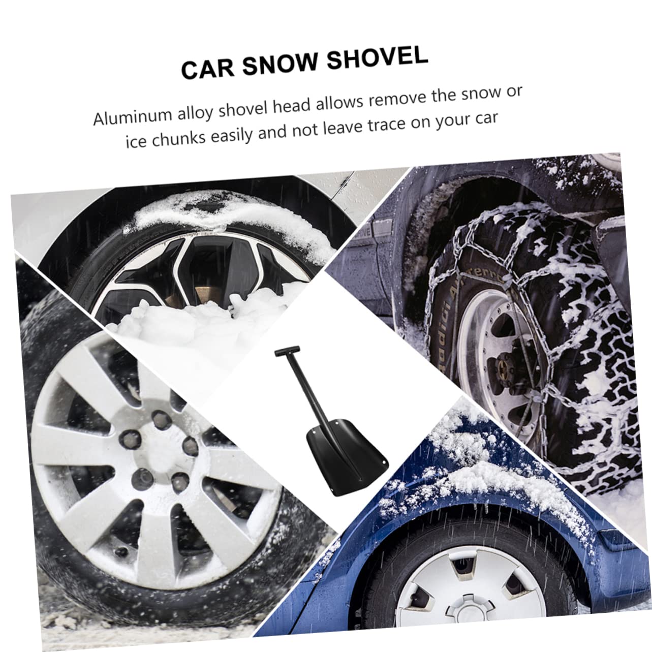 Abaodam Faltbare Schneeschaufel für Ergonomischer Abnehmbar und Platzsparend für Notfälle und Schneeräumung im Winter mit Stabiler Verbindung und Rutschfestem Design