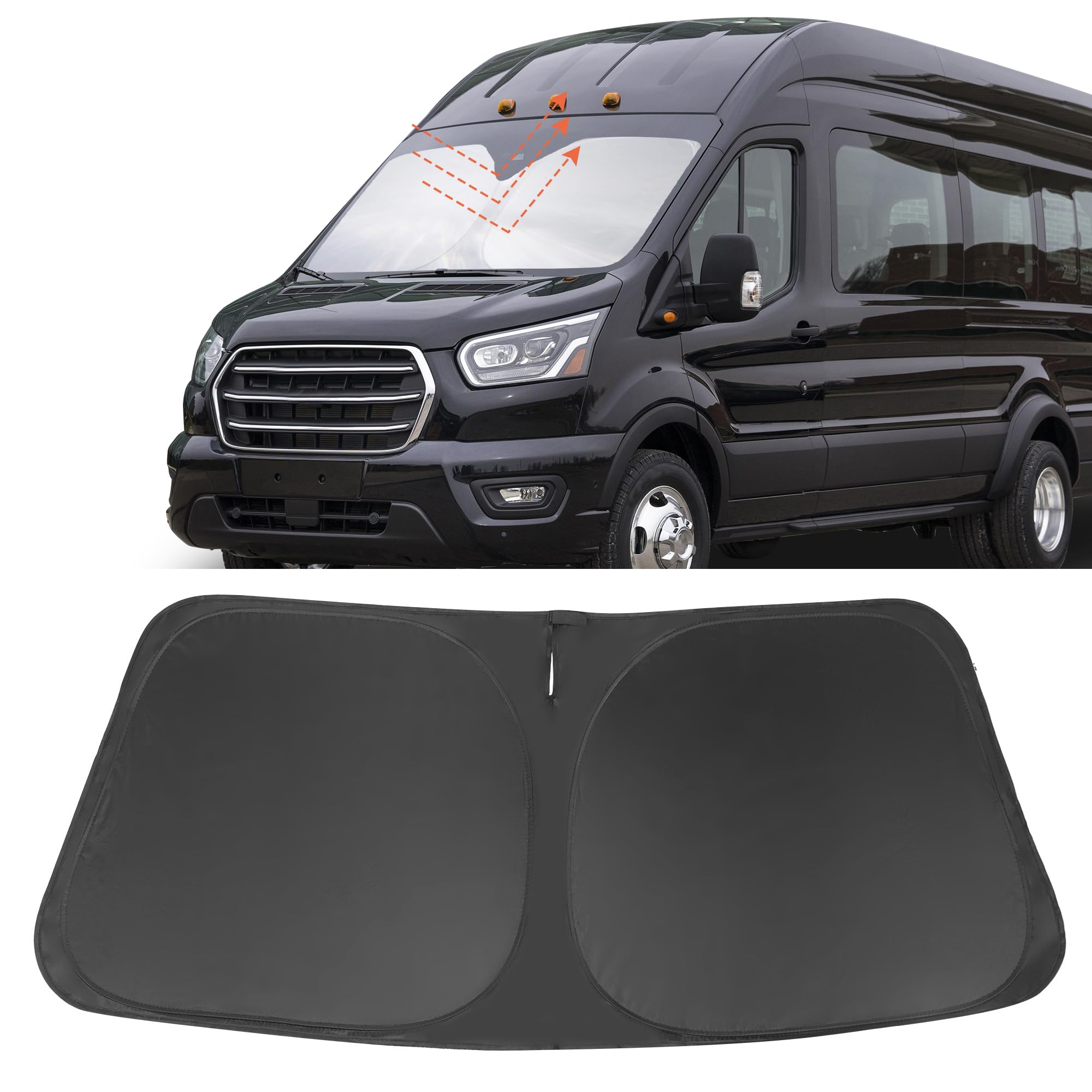 Windshield Sun Shade for 2022-2026 Ford E-Transit Accessories
