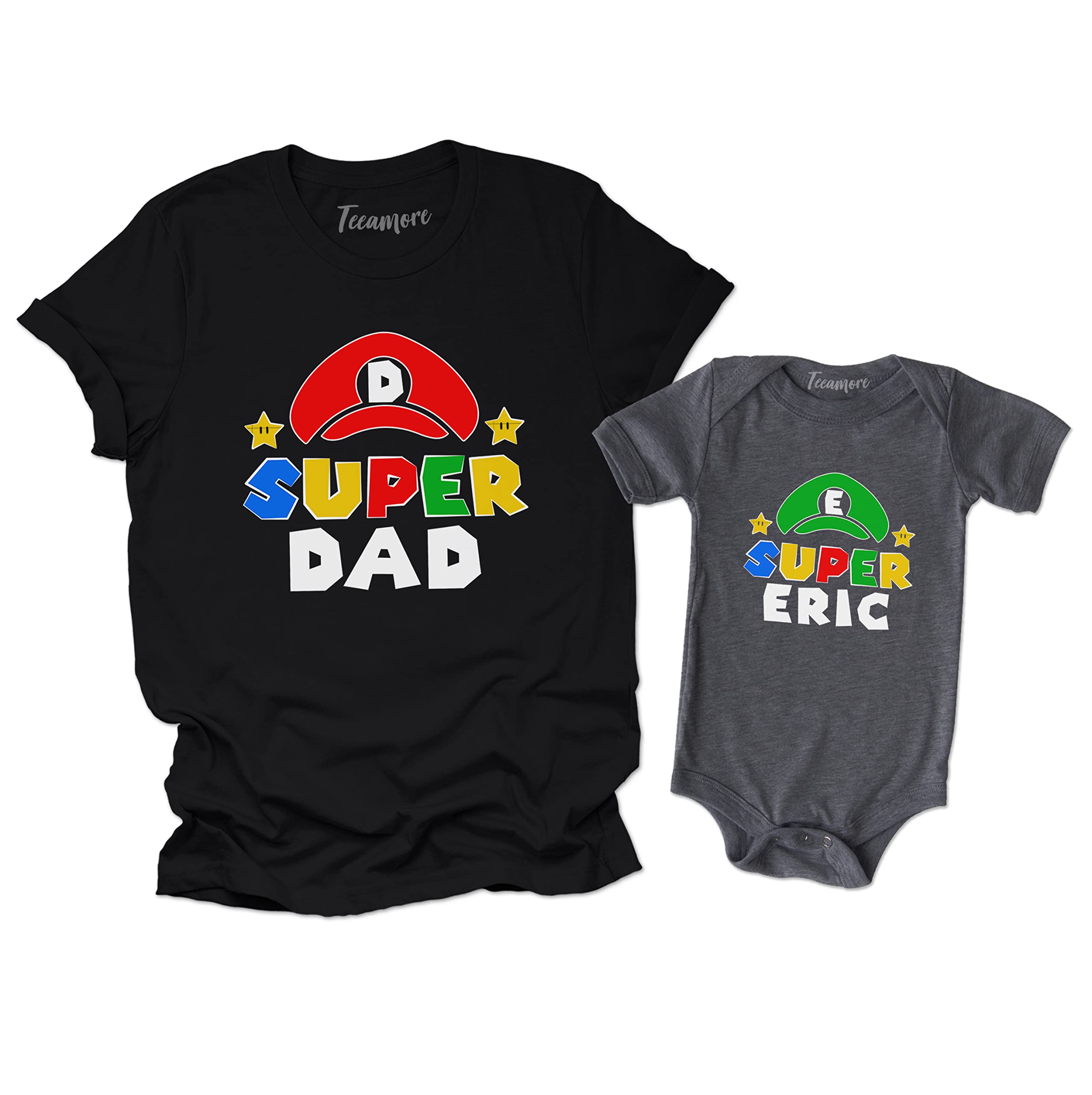 Super Dad Shirt Custom Matching Daddy and Me Tees Super Kid Toddler Shirt Black