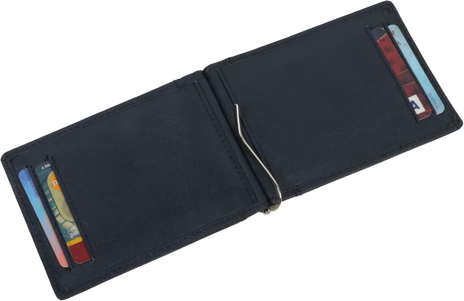 Slim RFID Real Mini Money Clip- Front Pocket RFID blocking Card Holder- Bifold Crazy Horse Leather, Thin Business Credit Card Holder SD 002 (Black) - Image 9