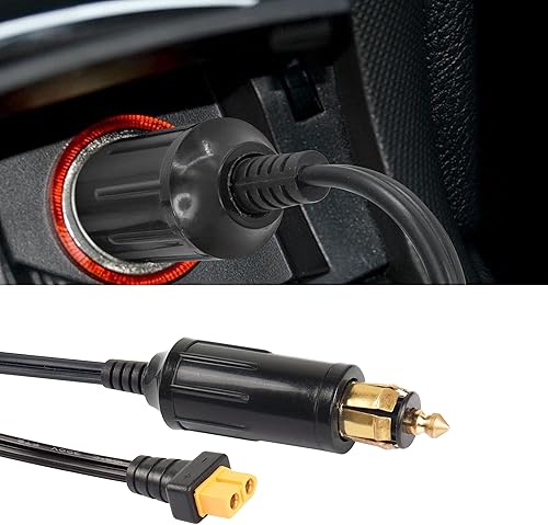 Miniatura 2 de XT60 a DIN Hella - Cable adaptador para encendedor de cigarrillos YACSEJAO 18AWG 12V/24V Cable de extensión europeo para automóvil a enchufe XT60