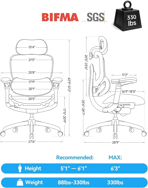 SIHOO Doro C300 Pro V2 Ergonomic Office Chair, Full-Body Adaptive Support