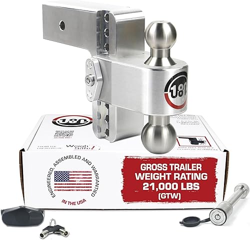 Weigh Safe Soporte de bola de enganche de remolque ajustable, enganche de caída ajustable de 6 pulgadas para receptor de 3 pulgadas, enganche de