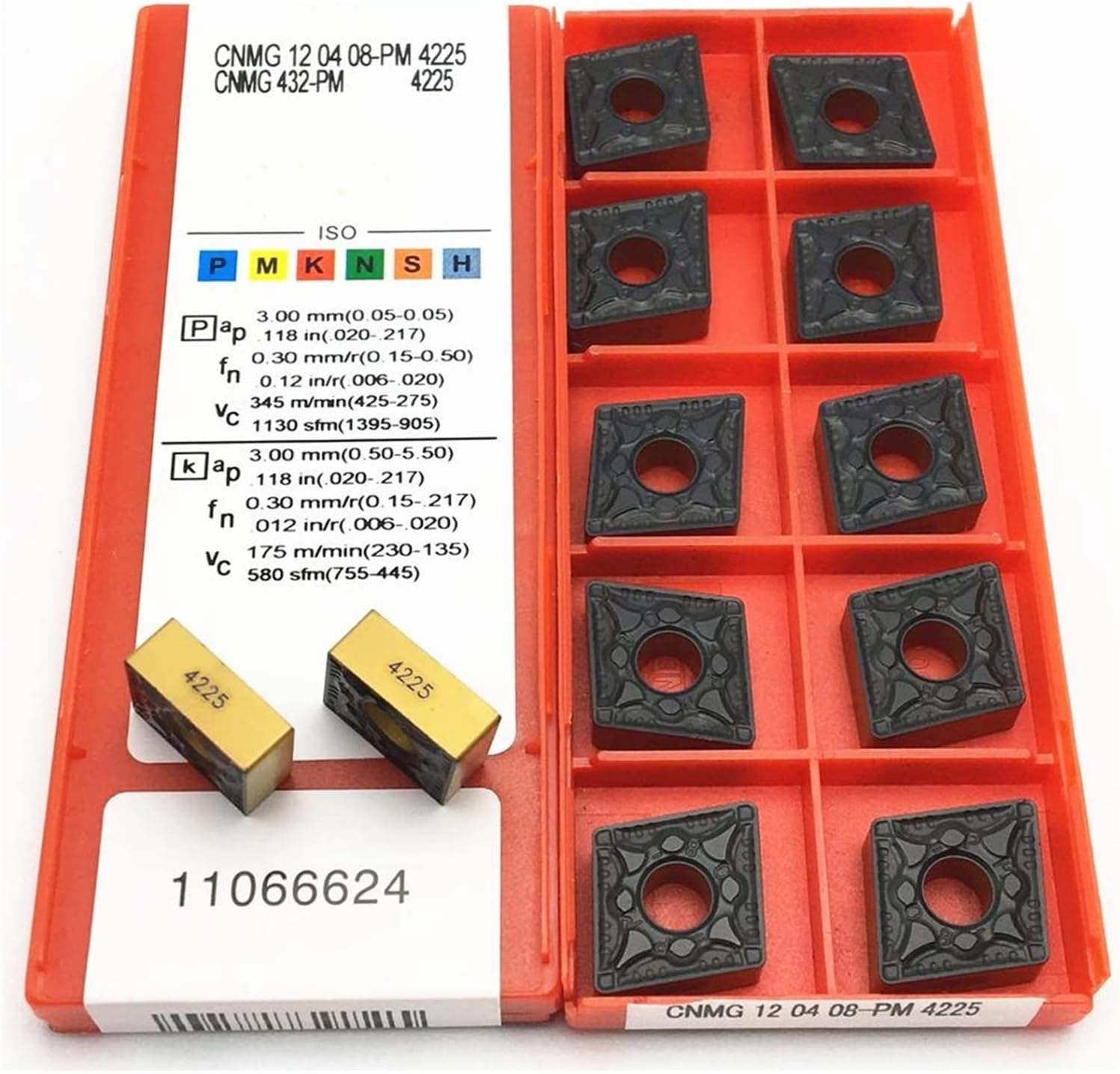 Carbide Tool 10 Pcs Cnmg120408 Pm 4225 Carbide Inserts, External Turning Tools, CNC Turning Inserts, CNMG120408 (Angle : CNMG120408 PM 4225, Shank Diameter : 10PCS(1box))