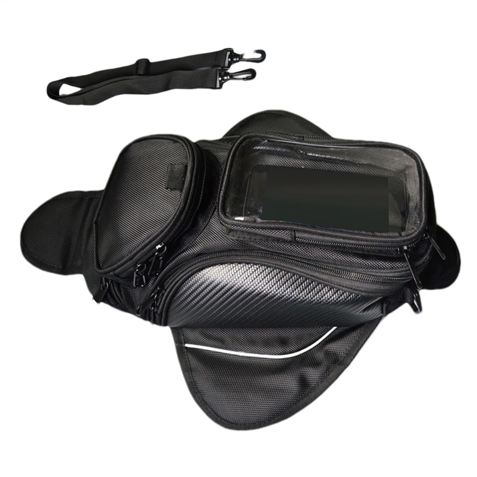 Borsa da serbatoio magnetica per moto - Confezione di custodia con custodia superiore tubolare resistente all'acqua, portapacchi da sella per motocicletta | Supporto robusto e sicuro a sgancio rapido